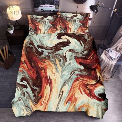 YuXiu luxury New Marbling Duvet Cover Sets Bedding Set Flint Pattern Bed Linen Quilt Covers 3Pcs Twin Full Queen King Single