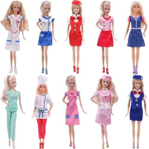 Doll Fashion Uniform Dress For Barbies Casual Wear Handmade Clothes Accessories For Girls Birthday Toys Gifts