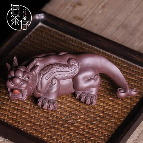 Favorite pure hand-made tea plate ornaments can raise Zhaocai kungfu tea, Zen tea, playing with Chen Chen tea puppets