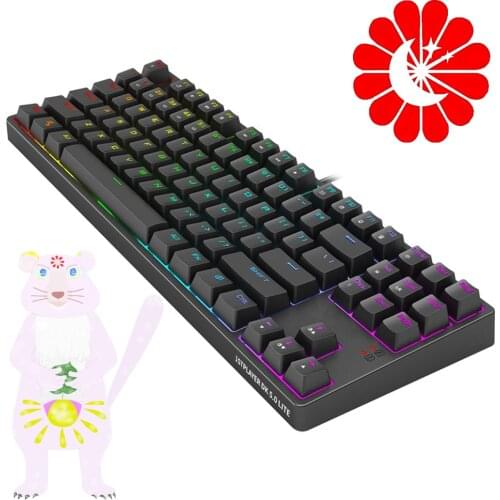 Wired USB waterproof RGB colorful backlit mechanical keyboard 87 key gaming office backlit green axis for PC laptop