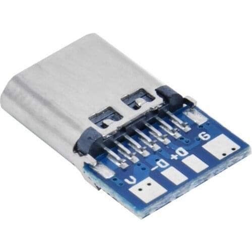 Metal Type-C Connector 14 pin Connector 5 (v) USB Voltage Connector Adapter Welding Wire Charging Data Type with Ground T21A