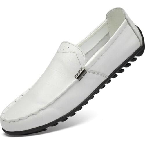 Genuine Leather Men Shoes Summer Loafers Soft Breathable Male Moccasins Flats Casual Boat Breathable Driver Footwear