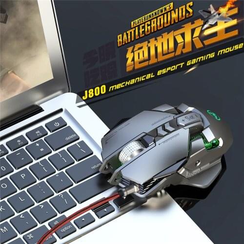 Professional Gaming Mouse 6400DPI Full 7 Programmable Buttons RGB LED Optical USB Wired Game Mice for Laptop PC Gamer