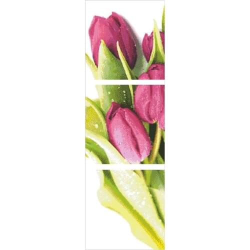 Golden Panno,Needlework,Embroidery,DIY Floral Painting,Cross stitch,kits,11ct Purple tulips home Cross-stitch,Sets For Embroider
