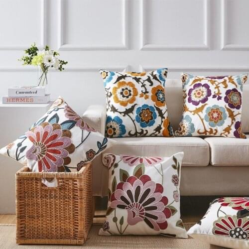 Geometric Embroidery Pillowcase Cushion Covers Home Sofa Bedroom Decor Throw Cushion Pillow Modern Chair Car Cushions 45*45cm