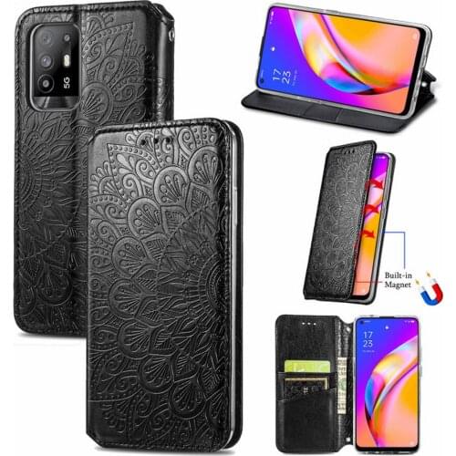 Emboss Luxury Flip Case For Oppo A94 5G Magnetic Leather Wallet Case Oppo A94 A 94 Card Book Shell Oppo A94 Stand Cover