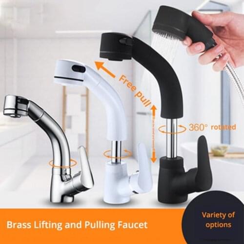 360 Degree Rotation Can Be Raised And Lowered One-Key Dual-Control Hot And Cold Dual Use High Quality Bathroom Basin Faucet