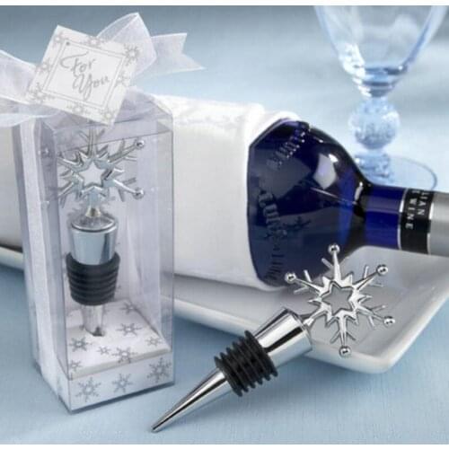 Wedding Party Favors Snowflake Wine Bottle Stopper Red Wine Storage Twist Cap Plug LX8779