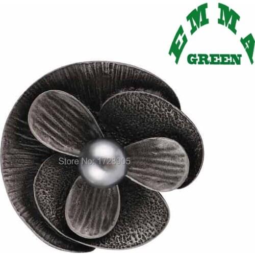 Vintage Metal Color Pearl Camellia Flower Antique Brooch Pins for Women Anne Fontaine