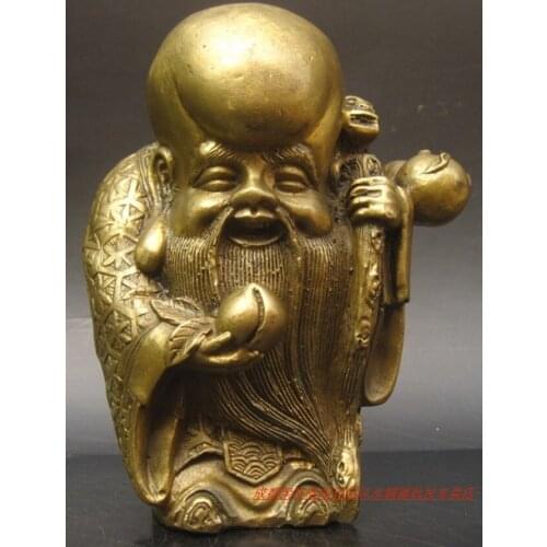 Xiangge light copper ornaments nanjixianweng longevity longevity ornaments Peach-Shaped Mantou old birthday birthdayroom Art