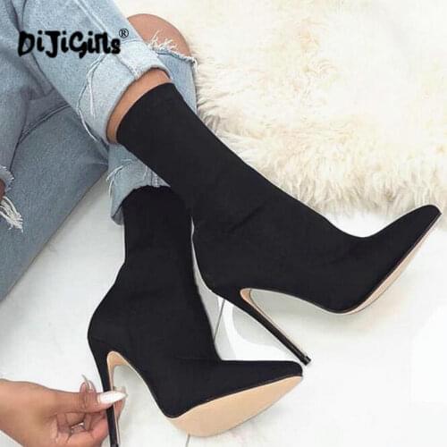 INS Hot EGO Carson Pointed Toe Stilettos High Heel Shoes Woman Boots Mixed Color Carda Elsie Bootie Chesta Drop Shipping