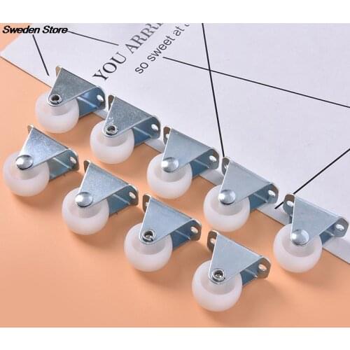 1pc/4pcs 10KG Universal Swivel Casters 1" Furniture Wheel Castor White PP Nylon Dual Roller Wheel For Platform Trolley Chair