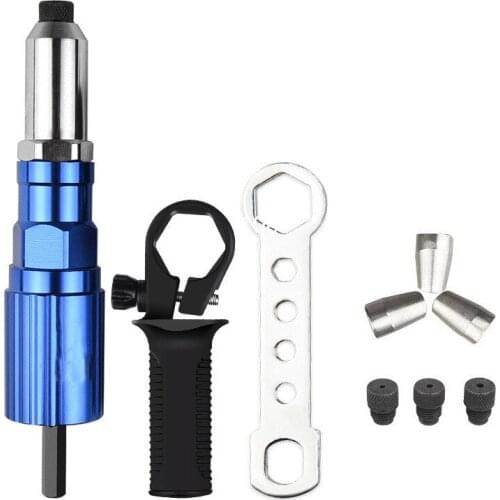 2.4mm-4.8mm Electric Rivet Gun Rivet Nut Gun Drill Adapter Cordless Riveting Tool Insert Nut Pull Rivet Tool Twist Drill
