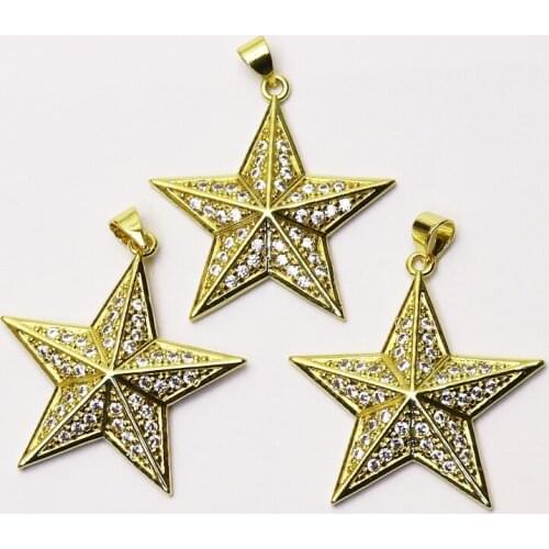 20 Pcs Gold Star pendant accessories for necklace making zircon charms pendant Zircon jewelry pendant Fashion jewelry 7254