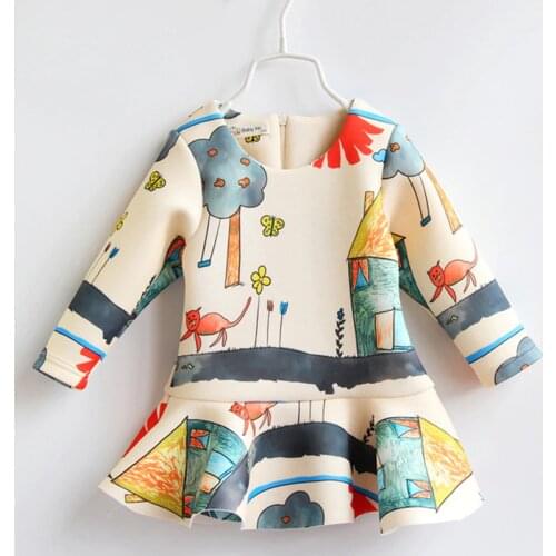 2017 Cotton Baby Girls Dresses Winter Princess Dress Cartoon Character Children Dresses for Girls Costumes Vestidos Infantis