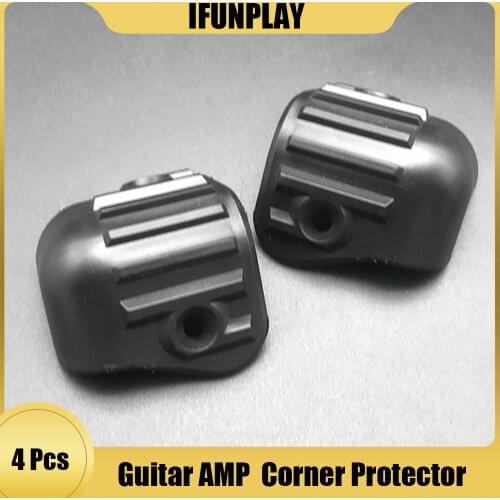 4pcs Guitar AMP Speaker Cabinet Corner Protector Amplifier Angle Rounded Protector General Model Black