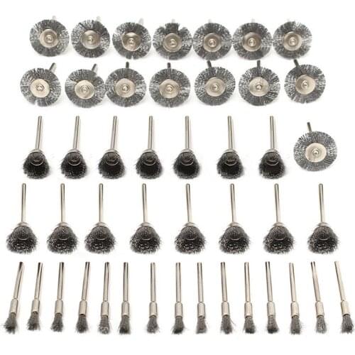 45PCS Stainless Steel Cup Wire Polishing Brush Wheel Kits Grinder Rotary Tool Accessories