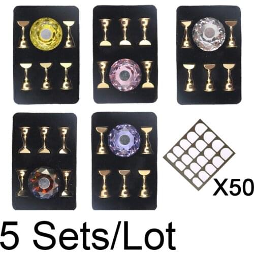 5 Sets/Lot with Adhesives Nail Tip Display Magnetic Nail Holder Nail Art Display Magnetic Nail Holder Nail Stand Holder