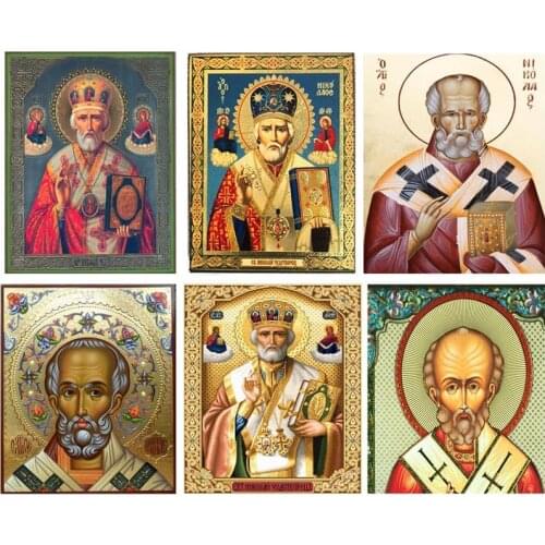 5D men mosaic Diamond Painting Mosaic Icons St. Nicholas Of Myra Square diy Diamond Embroidery Pattern Orthodox ReligionZP-3594