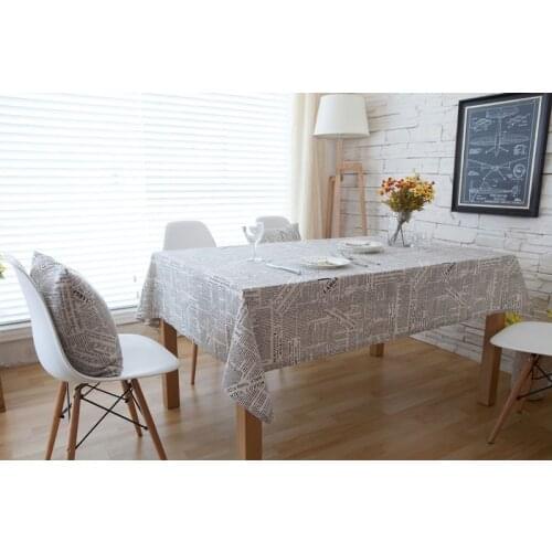 Retro Newspapers Pattern Decorative Table Cloth Cotton Linen Tablecloth Dining Table Cover For Kitchen Home Decor