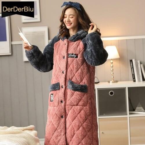 DerDerBiu Women's Robes With A Hood