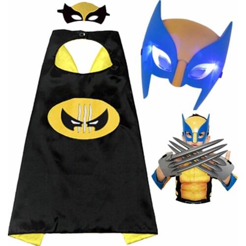 Child Wolverine Mask/Cape/Wolverine Weapon Props Cosplay Kids Halloween Fantasy Avengers Ball Performance