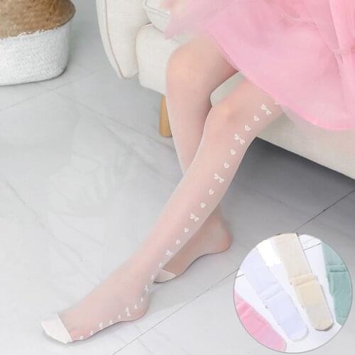 Kids Children Pantyhose Girl Tights with Bow Tights for Girl Kids Ballet Dance Stocking Summer Thin Transparent Girls Clothing