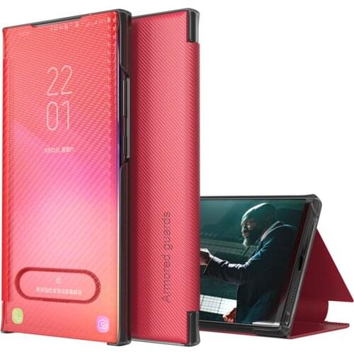 For iPhone X Mirror Clear View Flip Cover Leather Smart Foldable Stand Shockproof Full Protective Cover For iPhone XS Max XR