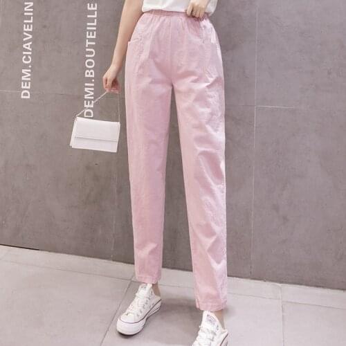 Breathable Thin Loose Running Pants for Women 2021 Fashion Fitness Outwork Sports Black Pink Green Trousers Comfortable Pant