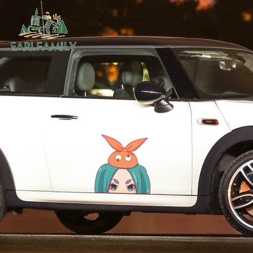 EARLFAMILY 43cm x 41.7cm Ononoki Yotsugi Peek Car Stickers Vinyl JDM Decals Car Body Sticker for Window Bumper Trunk Car Wrap