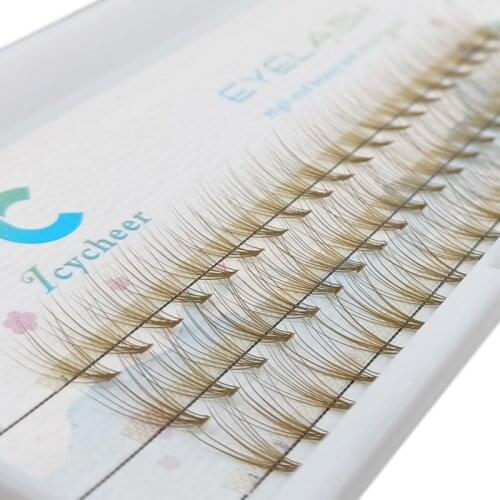 ICYCHEER Makeup 0.07C Curl Light Brwon Color Individual Eyelash Extension False Eyelashes Semi Permanent Volume Lashes