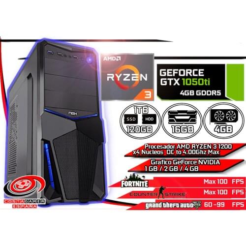 Computer Pc Gamer studio work AMD Ryzen 3 16GB Ram DDR4 120GB SSD + 1TB HDD + WIFI + GeForce NVIDIA + WIN10
