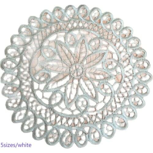 Nice Satin embroidery place table Mat cloth lace Placemat dining Coaster pot cup Holder coffee doilies mug drink pad Kitchen
