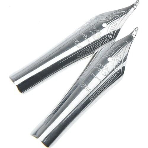 1pc Diy 750 159 Metal Standard Fountain Pen Nib Silver Curved Tip For Jinhao