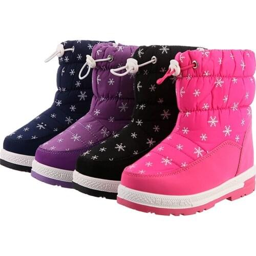 Cute eagle Girls Winter Boots boys Fashion Plush Snowshoe Water-Proof Students Sneakers Rubber Boots New Keep Warm Sneakers