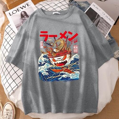 A Bowl Of Comic Noodles Cartoon Printing Man T Shirt Sport Slim T-Shirt Style Comfortable T-Shirts Fashion Crewneck Mens Top