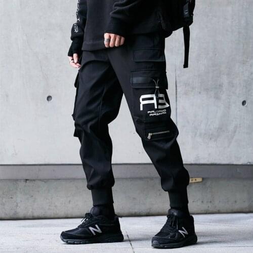 Mens Japanese Streetwear Hip Hop Cargo Pants Fashion Harajuku Harem Pant Black Joggers Sweatpant Street Style Wear Trouser Male