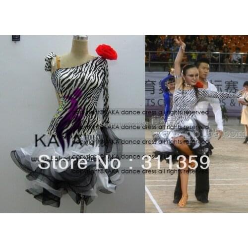 New Arrival,animal print, KAKA-L130358,Latin dance wear,tango salsa samba rumba chacha waltz dance suit,girl latin dance dress