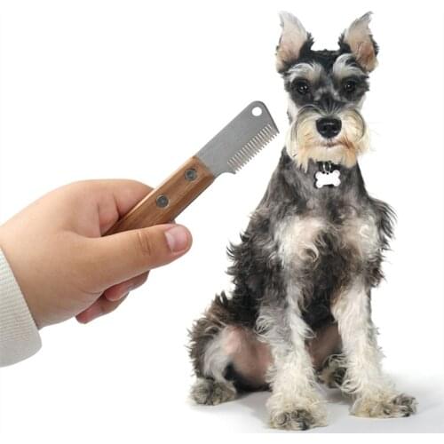 Pet Hair Removal Knife Walnut Material Grooming Brush Tools Dogs Lint Shedding Trimmer Brush Cats Hair Shedding Comb Pet Supplie