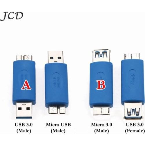 JCD USB 3.0 A Female to Micro B Adapter USB3.0 AF to Usb 3.0 Micro Bm Plug AF/Micro Connector For PC Laptop for Samsung Note 3