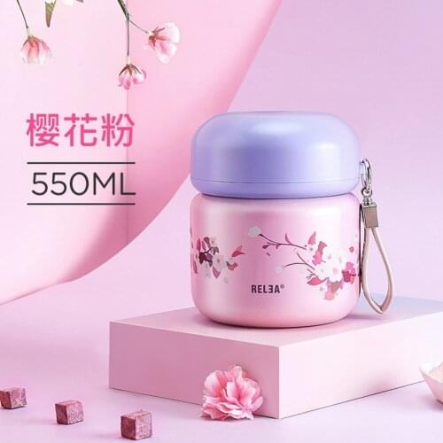 Portable stew beaker lunch box stainless steel lunch box smoldering pot student worker insulated lunch box with spoon Lunch Pail