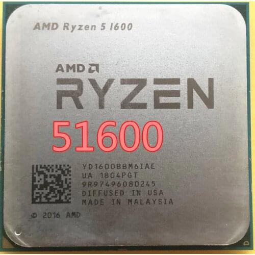 AMD Ryzen 5 1600 Processor 3.2GHz Six-Core Twelve Thread 65W R5 1600 CPU Socket AM4 5 1600