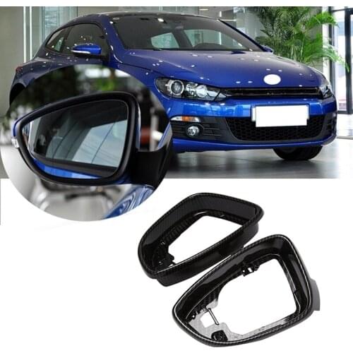 Car Side Mirror Frame, for Passat B7 CC Jetta MK6 Side Wing Mirror Housing Replacement Trim, Carbon Fiber