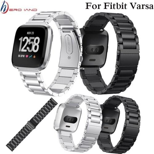 Stainless Steel Watch Strap For Fitbit Versa Band Screwless Bracelet Replacement Metal Wristbands Accessories For Fitbit Versa