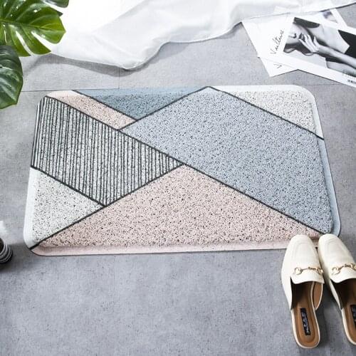 Nordic Ins Mat Carpet Anti-slip Blanket Household PVC Silk Floor Door Mats Corrosion-Resistant Home Geometric Door Mat Carpet