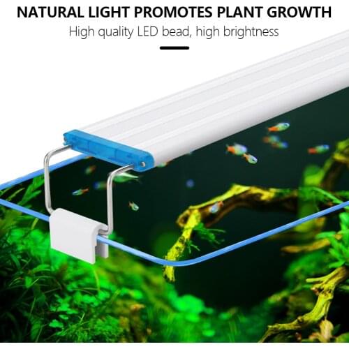 16-48LEDs Super Slim LEDs Aquarium Lighting Aquatic Plant Light 18-58CM Extensible Waterproof Clip on Lamp For Fish Tank 8-24W