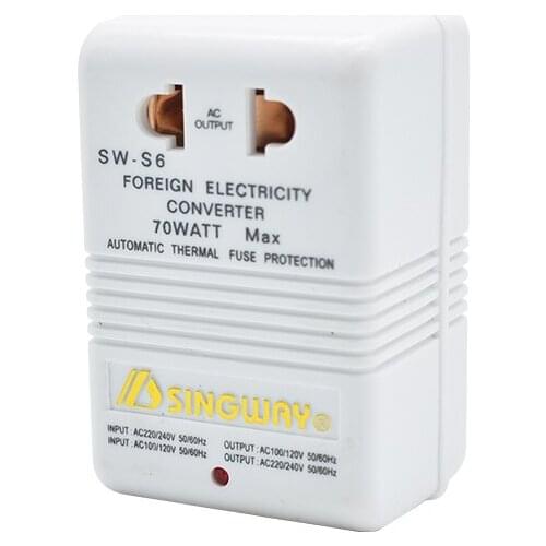 SW-S6 70W 110V/120V To 220V/240V Step-Up Down Voltage Converter Transformer Dual Channel Power Converter