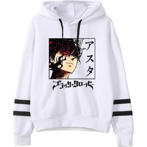Black Clover Japanese Anime Hoodies Kawaii Streetwear Cartoon Graphic Fashion Unisex Hooded Rope Couple Pullover Sweatshirts