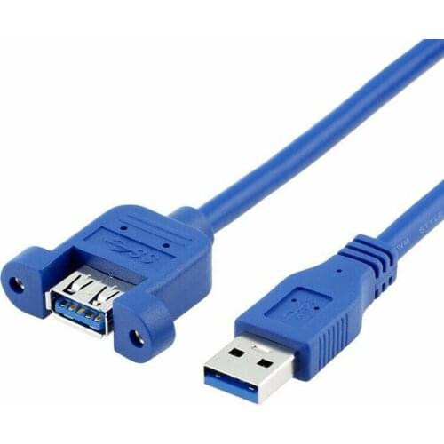 USB 3.0 Extension Cable Male to Female Connector Adapter Cord Screw Panel Mount