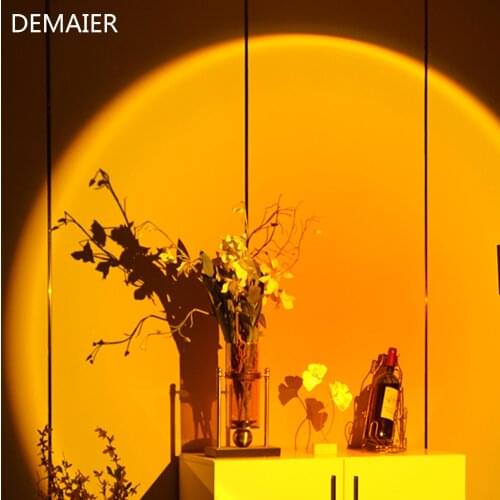 USB Tisch Lampe Sunset Projektor Regenbogen Lampe Regenbogen Fur Home Schlafzimmer Coffe Shop Hintergrund Wand Dekoration